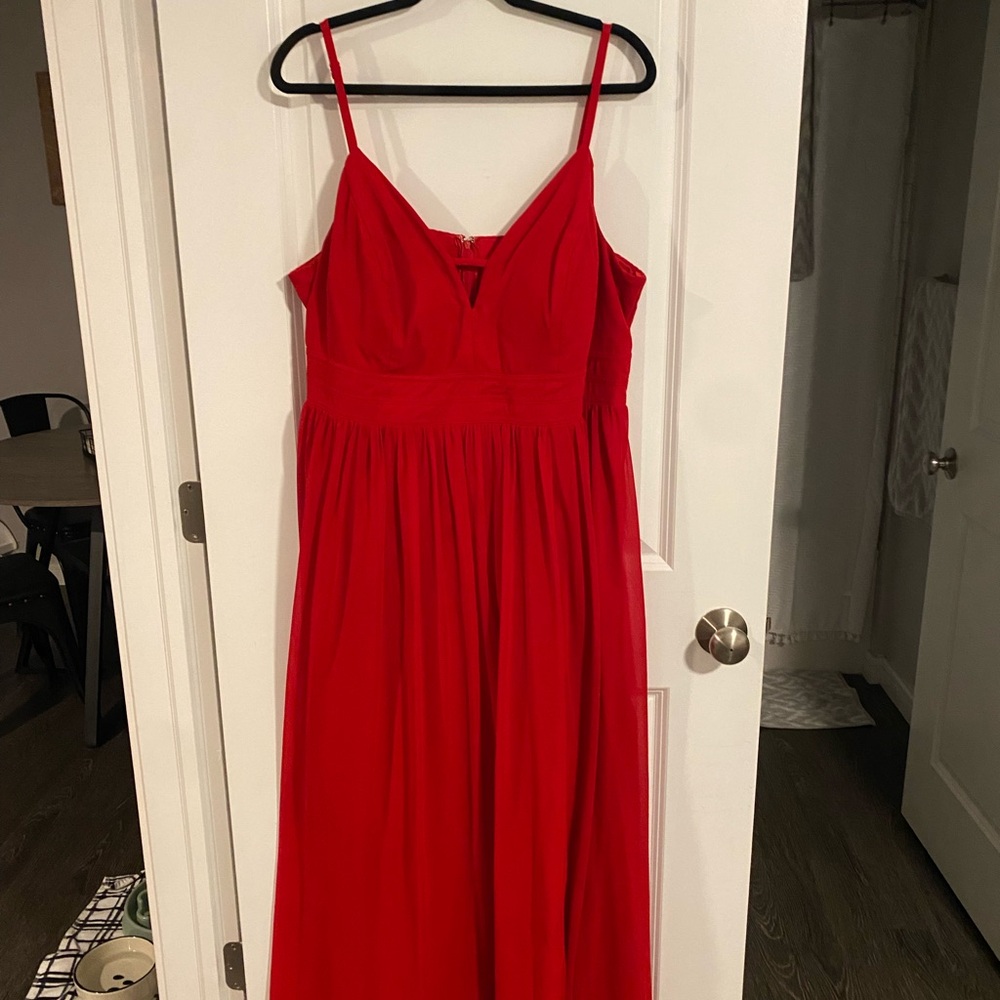 City Triangles Red Sleeveless V-Neck Sundress